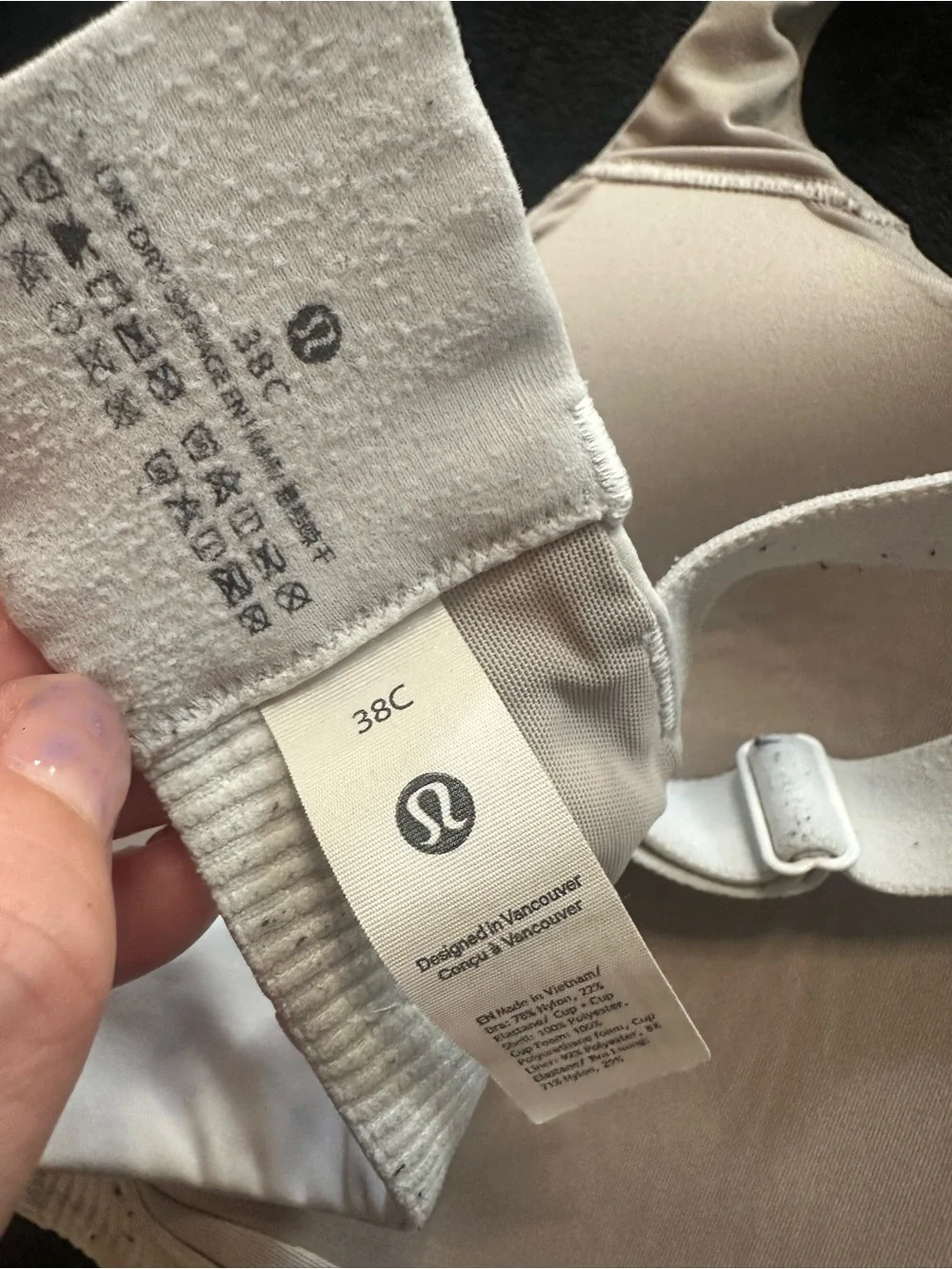Lululemon Energy Bra White Cross Back Sports Bra 38C Medium Support